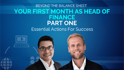 Your First Month As Head Of Finance